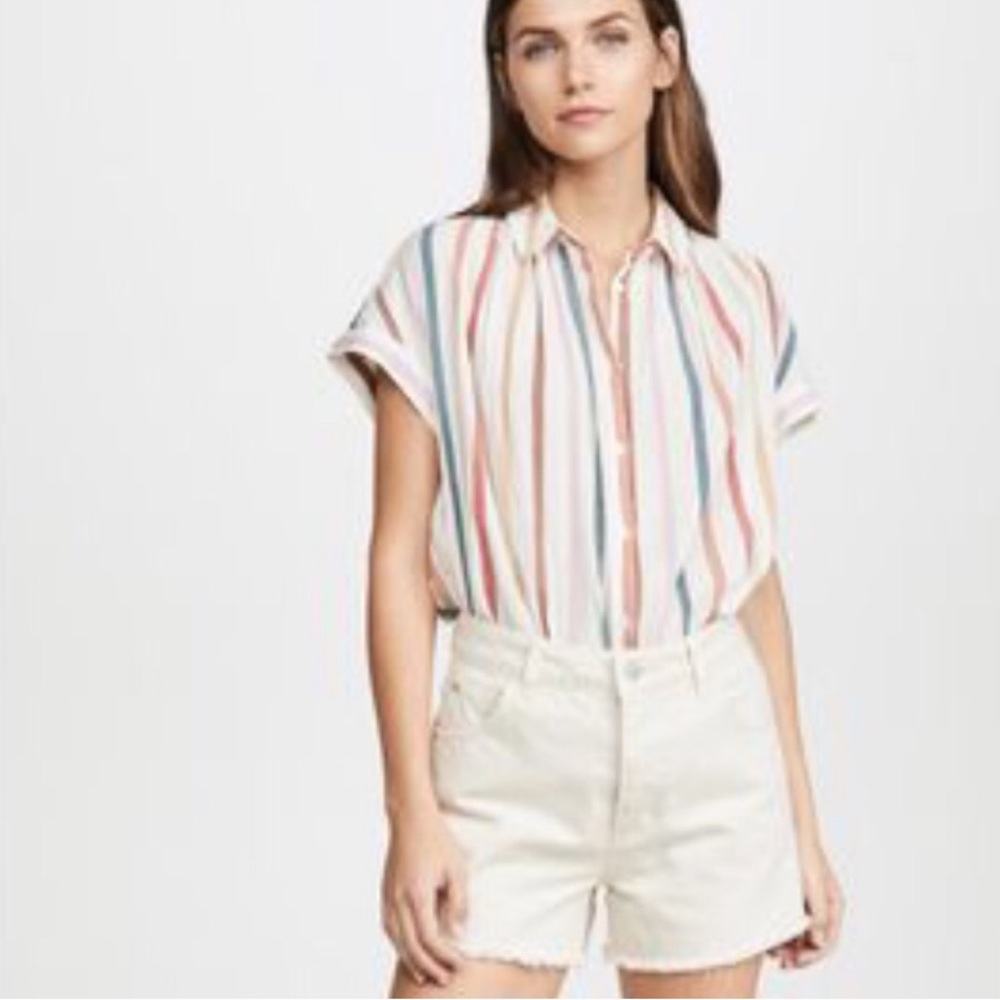 Madewell Gauze Central Striped Top
